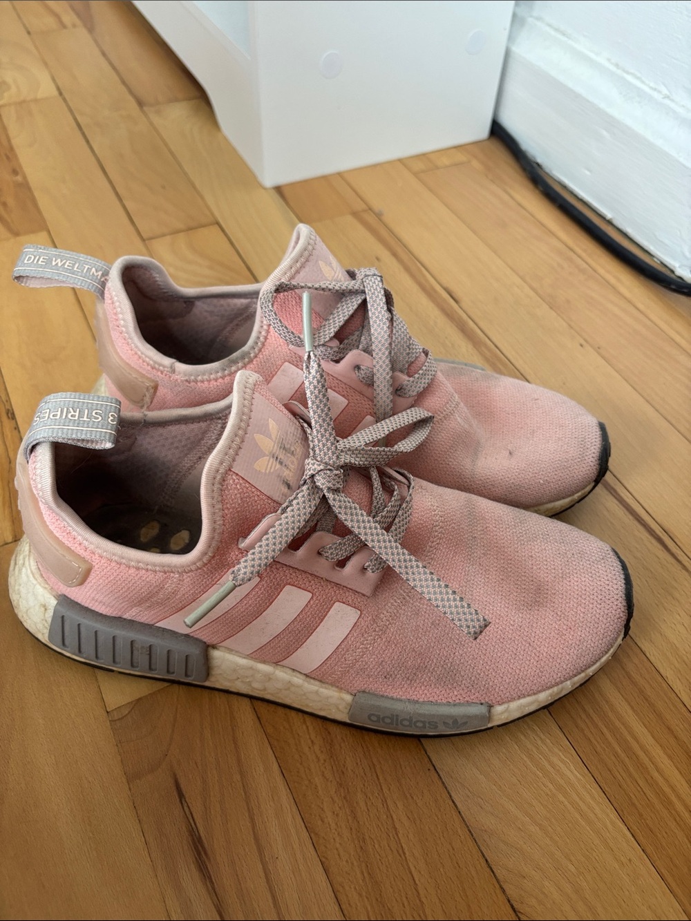 adidas Pink Knit Lace-Up Sneakers